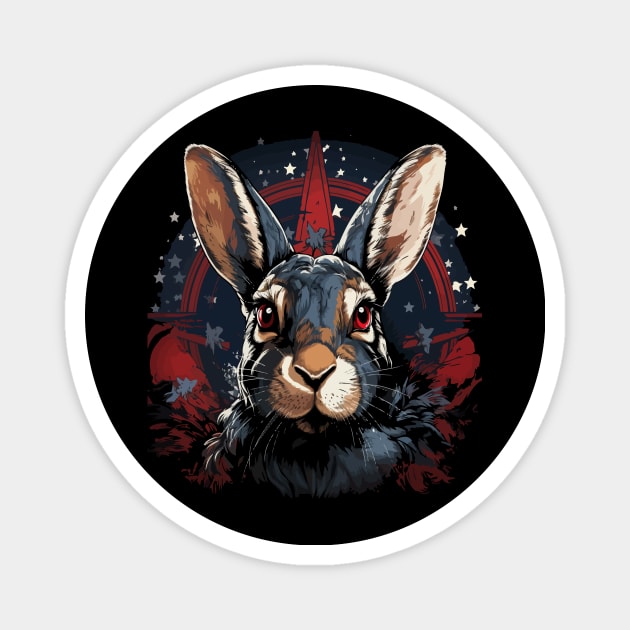 Patriotic Rabbit Magnet by JH Mart